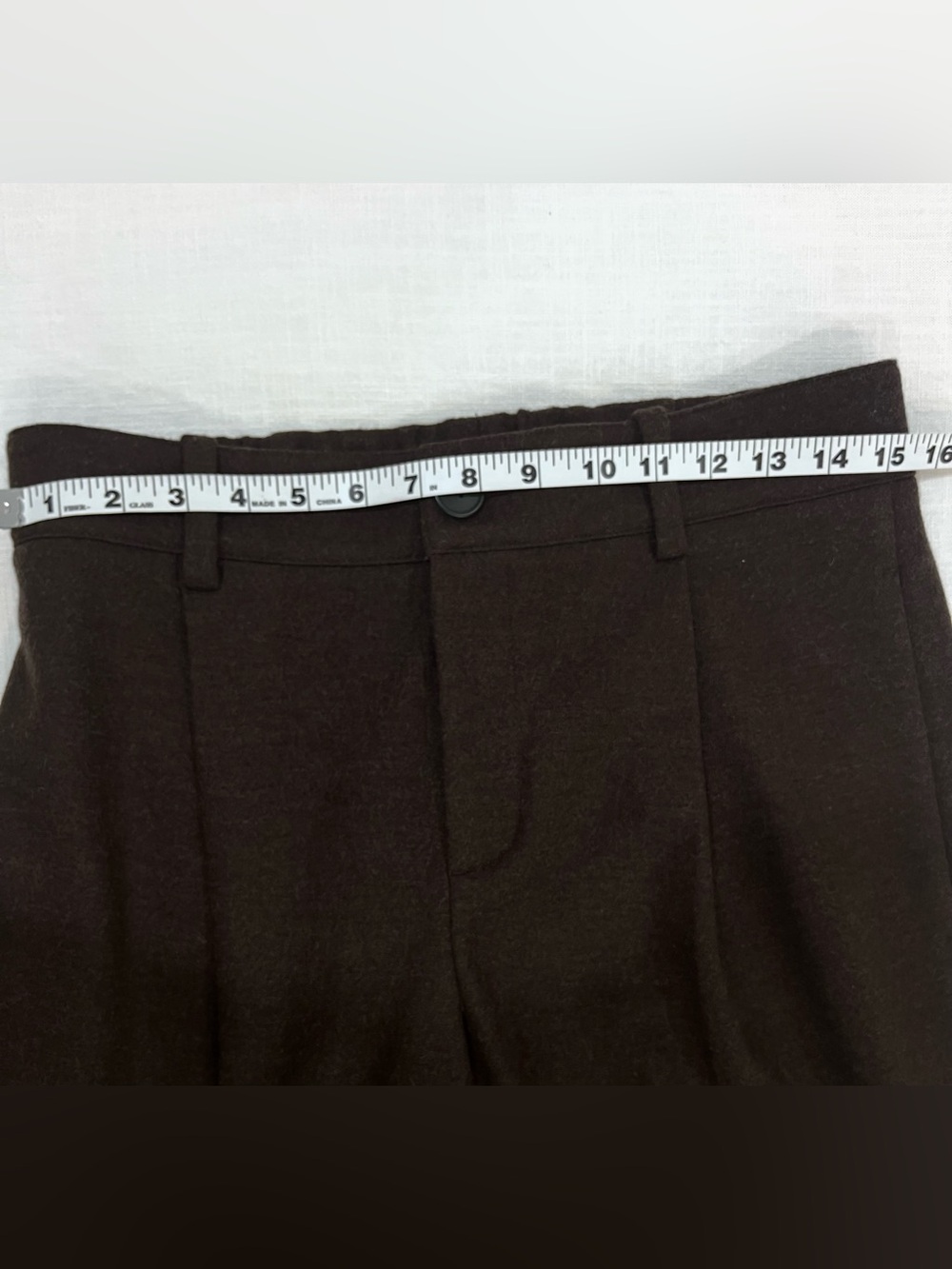 Vince 100% Wool Brown Pleated Tailored Trousers Pants Size 8 - Picture 9 of 11
